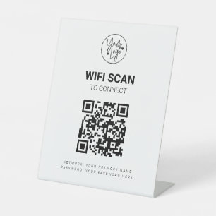 QR Code Wifi Business Scan om verbinding te maken Reclamebord Met Voetstuk