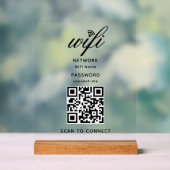 QR Code Wifi Internet Wachtwoord Wit Acryl Teken Bord (Neutraal)