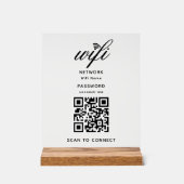 QR Code Wifi Internet Wachtwoord Wit Acryl Teken Bord (Voorkant)