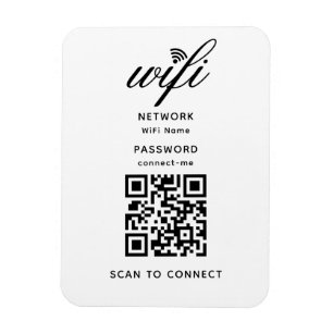QR Code Wifi Internet Wachtwoord Wit Flexibel Magneet