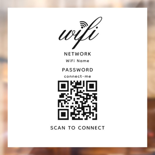 QR-code WiFi Internet Wachtwoord Wit Venster Cling Raamsticker (Vel 2)