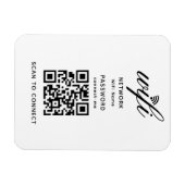 QR-code Wifi Internet Wachtwoord Witte Flexibele Magneet (Horizontaal)