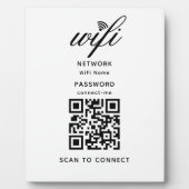 QR Code Wifi Internet Wachtwoord Witte Plaque Fotoplaat (Voorkant)