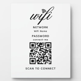 QR Code Wifi Internet Wachtwoord Witte Plaque Fotoplaat