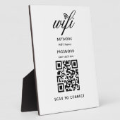 QR Code Wifi Internet Wachtwoord Witte Plaque Fotoplaat (Zijkant)