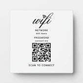 QR Code Wifi Internet Wachtwoord Witte Plaque Fotoplaat (Voorkant)