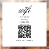 QR-code Wifi Internet Wachtwoord Witte Raam Sticke Raamsticker (Vel 2)