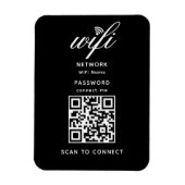 QR Code Wifi Internet Wachtwoord Zwart Flexibel Magneet (Verticaal)