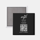QR Code Wifi Internet Wachtwoord Zwart Magneet (Voorkant / Achterkant)