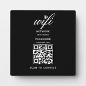 QR Code Wifi Internet Wachtwoord Zwart Plaque Fotoplaat (Voorkant)