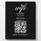 QR Code Wifi Internet Wachtwoord Zwart Plaque Fotoplaat (Voorkant)