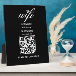 QR Code Wifi Internet Wachtwoord Zwart Plaque Fotoplaat