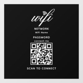 QR-code Wifi Internet Wachtwoord Zwart Raamsticker