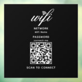 QR-code Wifi Internet Wachtwoord Zwart Raamsticker (Vel 3)