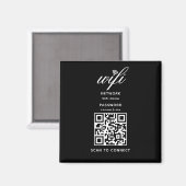QR-code Wifi Internet Wachtwoord Zwarte Magneet (Voorkant / Achterkant)