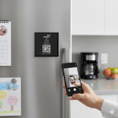QR-code Wifi Internet Wachtwoord Zwarte Magneet