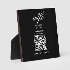 QR-code Wifi Internet Wachtwoord Zwarte Plaquette Fotoplaat