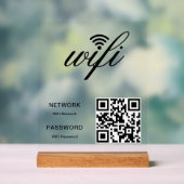 QR-code WiFi-netwerk met aangepaste merknaam Acryl Bord (Neutraal)