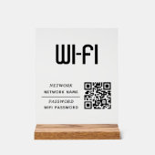 QR-code Wifi Netwerknaam & Wachtwoord Acryl Bord (Voorkant)