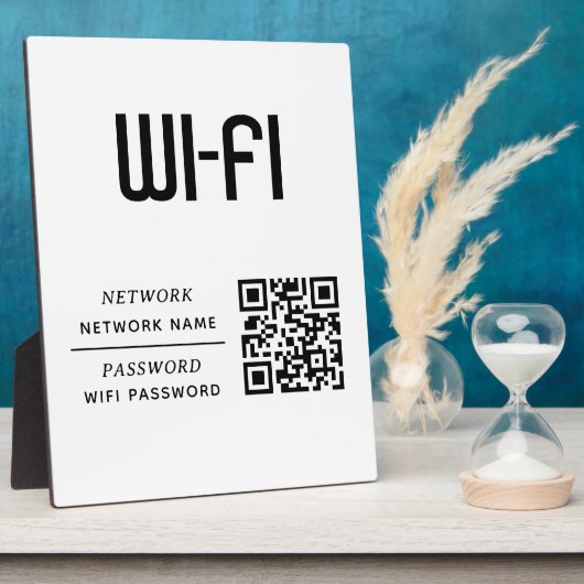 QR-code Wifi Netwerknaam & Wachtwoord Fotoplaat (Zijkant)