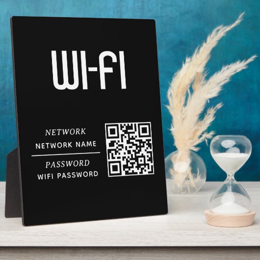 QR-code Wifi Netwerknaam & Wachtwoord  Fotoplaat (Zijkant)