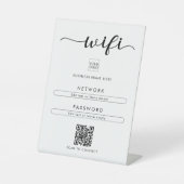 QR-code WiFi-netwerkwachtwoord Logo Business Café Reclamebord Met Voetstuk (Voorkant)