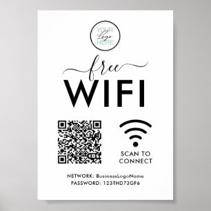 QR-code WIFI-netwerkwachtwoord Poster