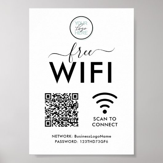QR-code WIFI-netwerkwachtwoord Poster (Voorkant)