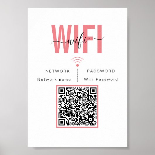 QR-code WIFI-netwerkwachtwoord Poster (Voorkant)