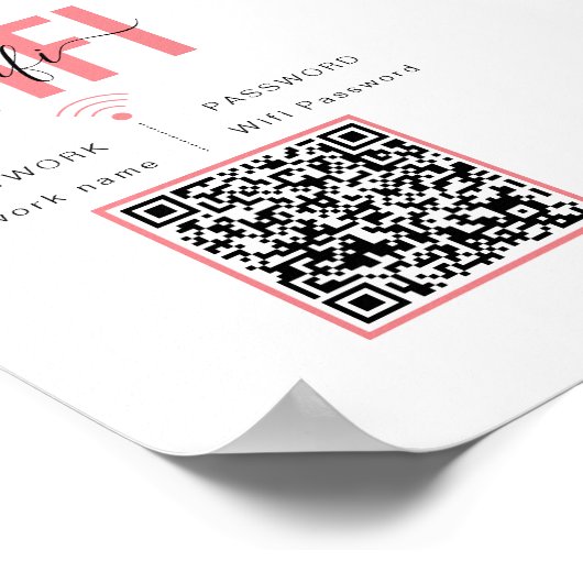 QR-code WIFI-netwerkwachtwoord Poster (Hoek)