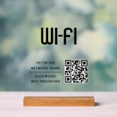 QR Code Wifi Network Name & Password  Acryl Bord (Neutraal)