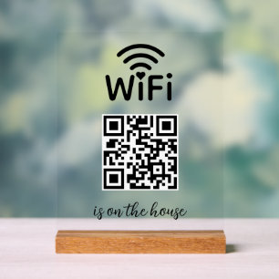 QR Code Wifi Scan to Connect is op het huis Acryl Bord
