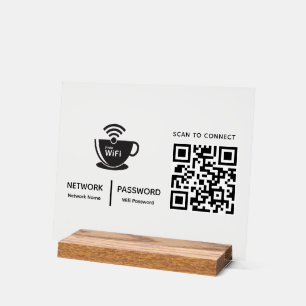 QR-code WiFi Scan voor verbinding met zakelijke Lo Acryl Bord