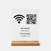 QR Code Wifi Wachtwoord en Netwerk Gepersonaliseer Acryl Bord (Voorkant)