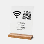 QR Code Wifi Wachtwoord en Netwerk Gepersonaliseer Acryl Bord (Hoek)
