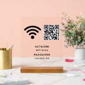 QR Code Wifi Wachtwoord en Netwerk Gepersonaliseer Acryl Bord (Huwelijk)