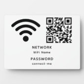 QR Code Wifi Wachtwoord en Netwerk Gepersonaliseer Fotoplaat (voorkant)