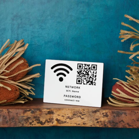 QR Code Wifi Wachtwoord en Netwerk Gepersonaliseer Fotoplaat (Zijkant)