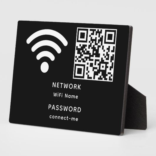 QR Code Wifi Wachtwoord en Netwerk Gepersonaliseer Fotoplaat (Zijkant)