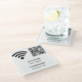QR Code WiFi Wachtwoord & Netwerk Gepersonaliseerd Glazen Onderzetter (Schuin)