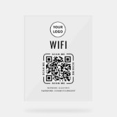 QR Code Wifi | Zakelijk Logo Scan om te Verbinden  Acryl Bord (Voorkant)