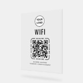 QR Code Wifi | Zakelijk Logo Scan om te Verbinden  Acryl Bord (Hoek)