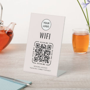 QR-code Wifi Zakelijk Logo Scannen om te Verbind Reclamebord Met Voetstuk