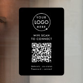 QR-code Wifi | Zwart Zakelijk Logo Scan om te Verb Raamsticker