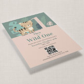 QR Code Wild One Jungle Tijger Eerste Verjaardag Kaart