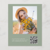 QR Code Wildbloemblaadjes & Prosecco Sage Groen Flyer (Achterkant)
