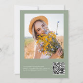 QR Code Wildbloemblaadjes & Prosecco Sage Groen Kaart (Achterkant)