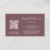 QR-code Wildbloemen Stusty Roos Mauve Visitekaartje (Achterkant)