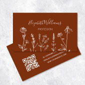 QR-code Wildbloemen Terracotta Visitekaartje