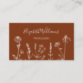 QR-code Wildbloemen Terracotta Visitekaartje (Voorkant)